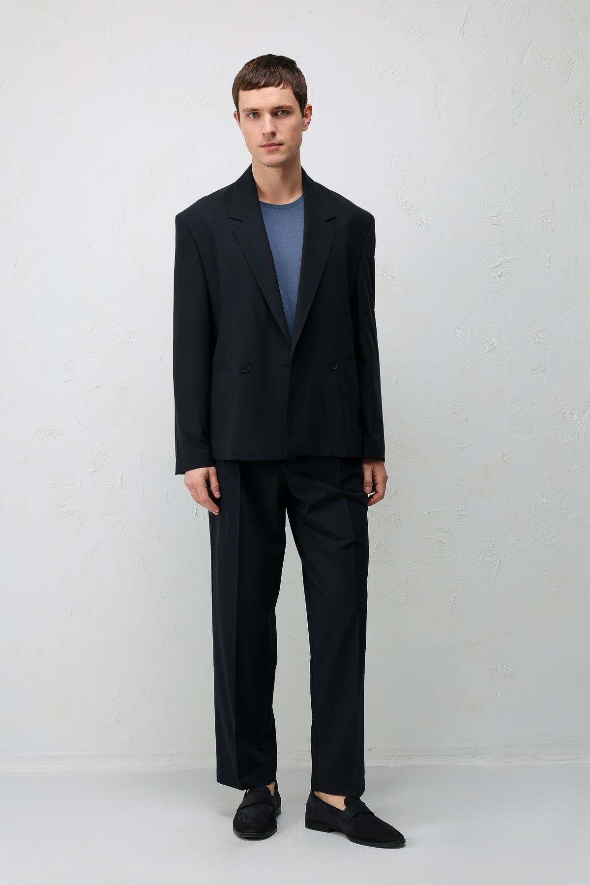 Antioch  Lacivert Relaxed Fit Erkek Blazer Ceket - Görsel 5