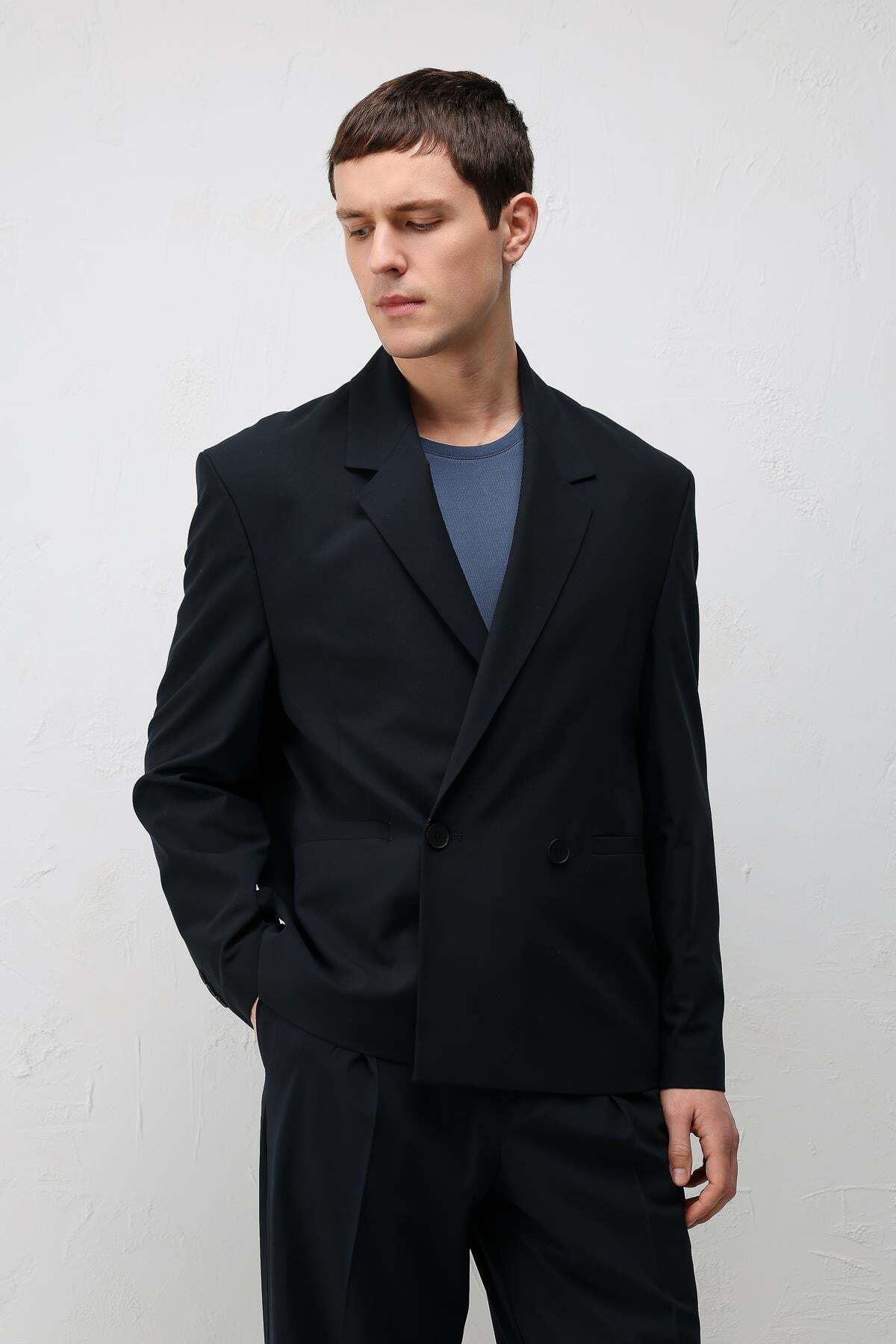 Antioch  Lacivert Relaxed Fit Erkek Blazer Ceket - Görsel 2