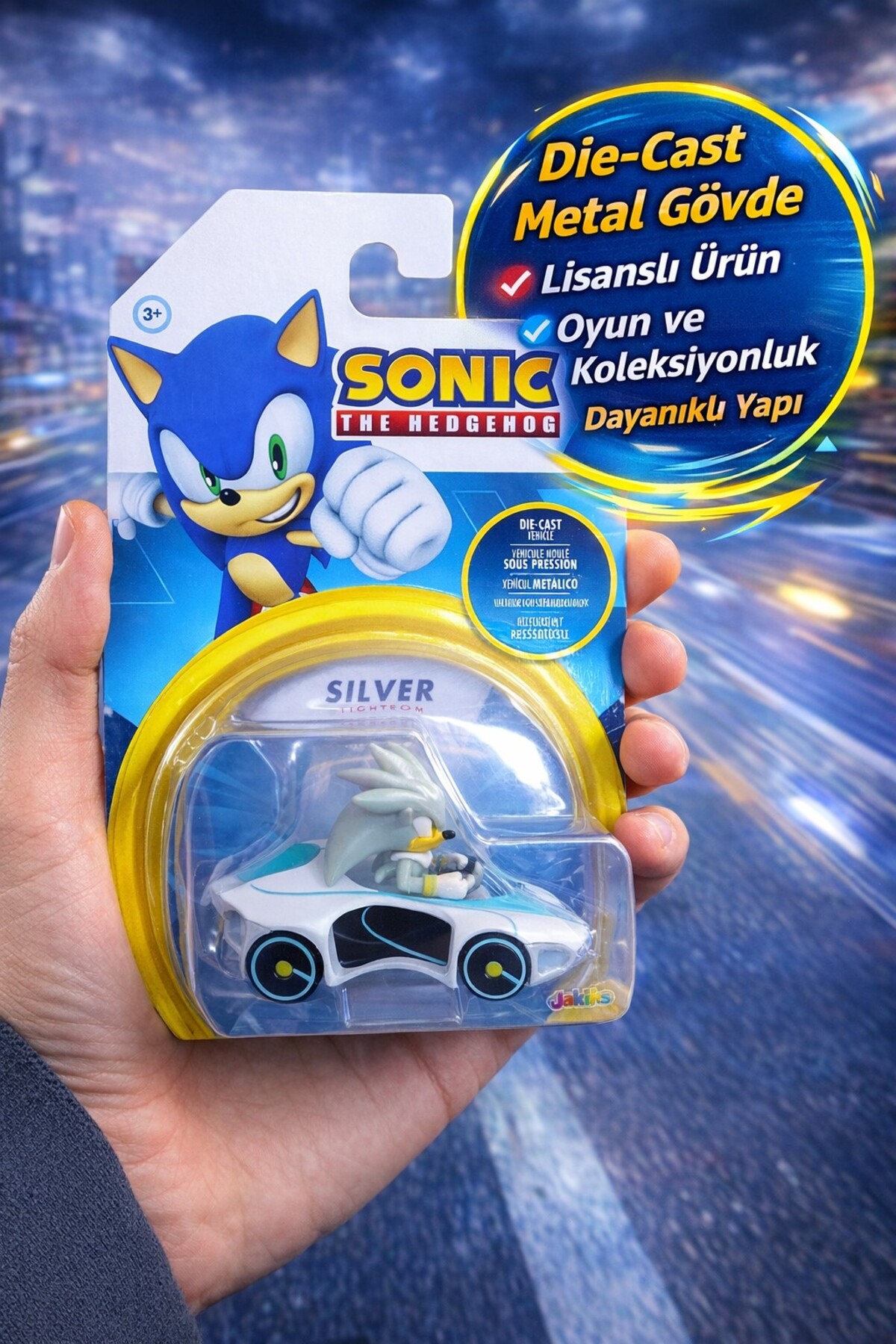 TOYFEST Sonic Silver The Hedgehog Die Cast Metal Tekli Yarış