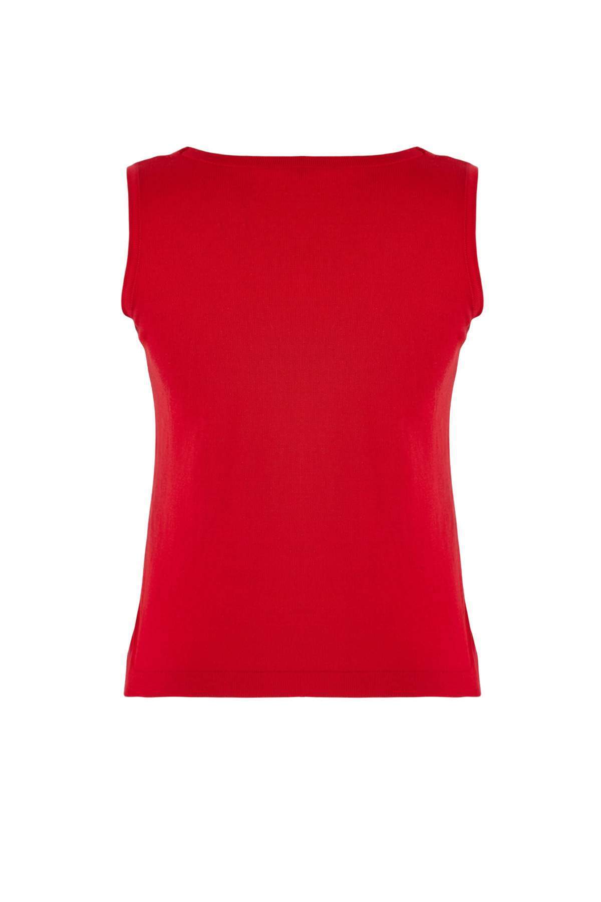 Trendyolmilla  Kırmızı Bisiklet Yaka 2'li Bluz-Hırka Triko Hırka TWOSS26HI00014 - Görsel 6