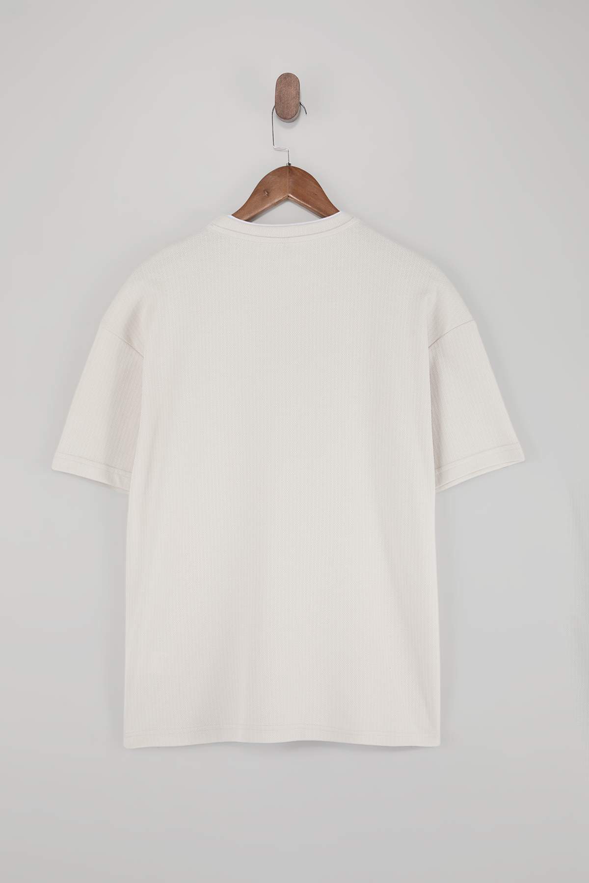 Trendyolmilla  Taş Oversize/Geniş Kesim Dokulu T-Shirt TMNSS26TS00017 - Görsel 6