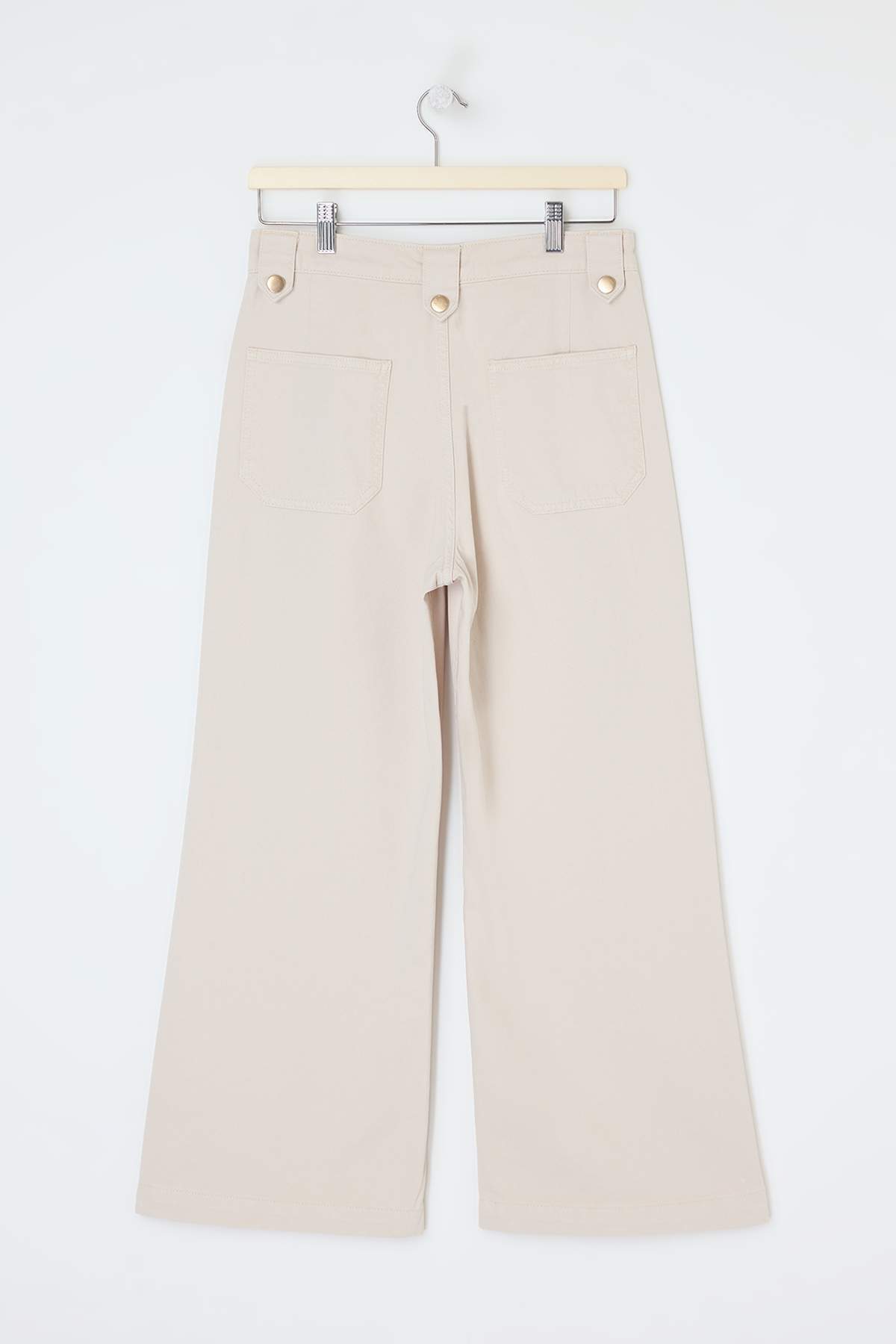 Trendyolmilla  Ekru DÖKÜMLÜ Kemer Detaylı %100 Pamuk Yüksek Bel Kısa Wide Leg Jeans TWOSS26JE00208 - Görsel 7