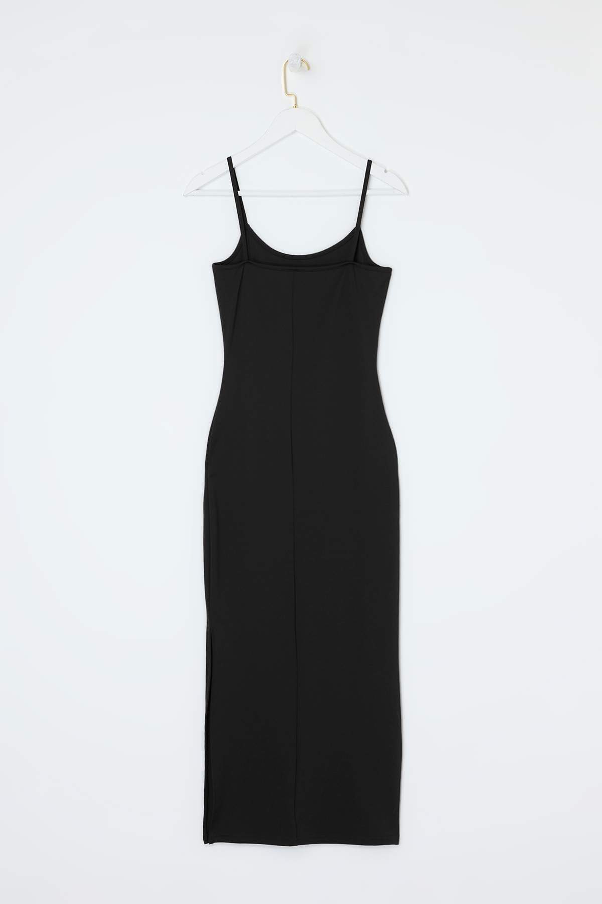 Trendyolmilla  Askılı Yırtmaçlı Uzun Sandy Elbise TDRSS26EL00027 - Görsel 5