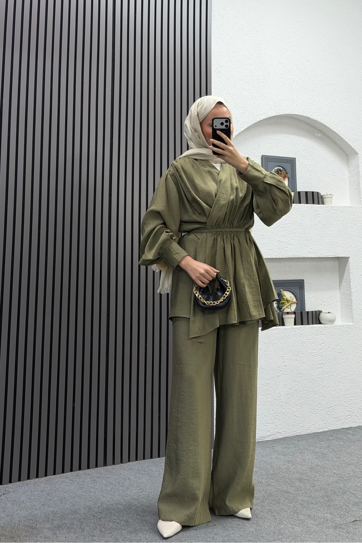 BELİ LASTİKLİ KİMONALI TESETTÜR TAKIM