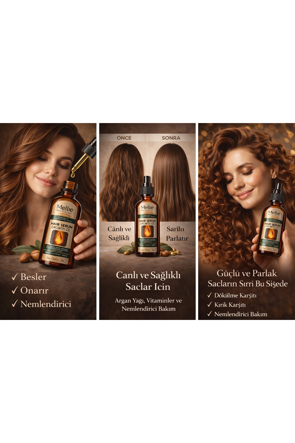 روغن مراقبت از مو ترمیم کننده قوی با روغن آرگان و ویتامین ها — mellie004_sac_serumu — تصویر 3 از 4