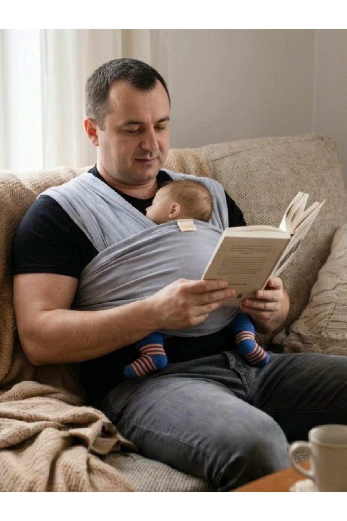 EGGBABY Esnek Wrap Sling Ergonomik Bebek Sling Yenidoğandan İtibaren Bebek Taşıma Şalı fotoğrafı 3 (önizleme)