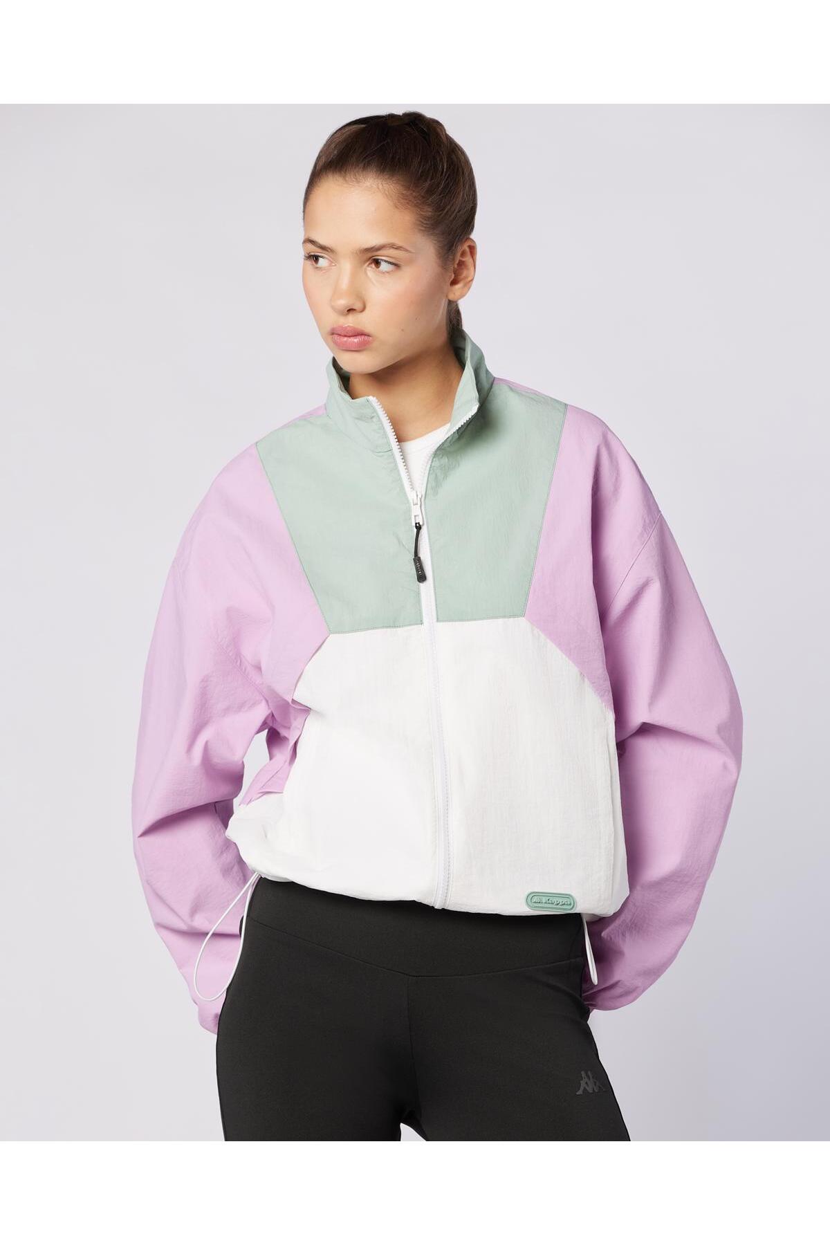 Kappa Andyse Kadın Pembe-Beyaz Comfort Yağmurluk görsel 3