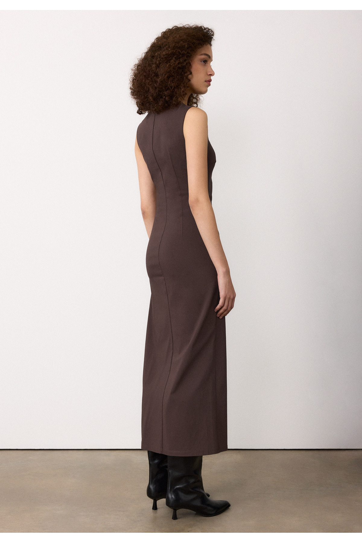 Stradivarius  Kolsuz bengalin midi elbise - Görsel 5