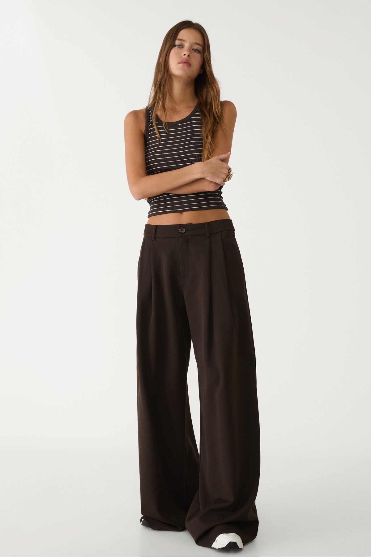 Stradivarius  Geniş paça pensli klasik pantolon