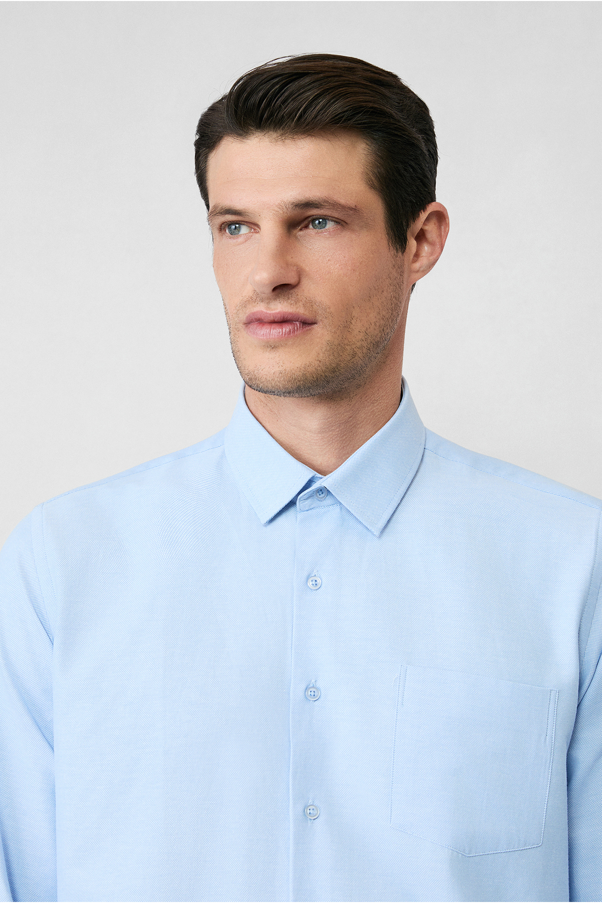 Kiğılı  Uzun Kol Regular Fit Klasik Yaka Pamuklu Kolay Ütülenebilir Cepli Oxford 4 Mevsim Gömlek - Görsel 3