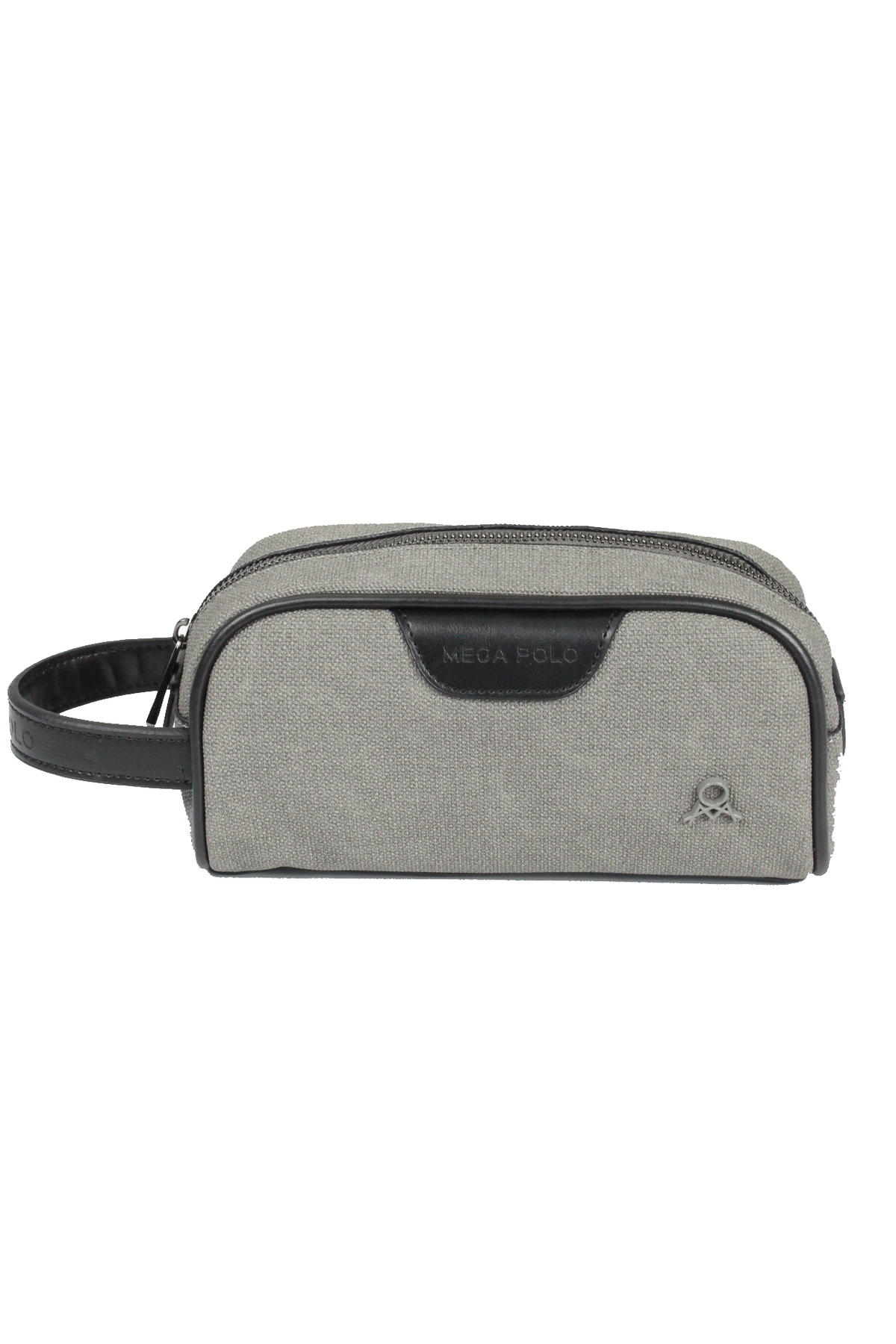 M 433 Kanvas El / Clutch / Makyaj / Tıraş Çantası Gri-Siyah