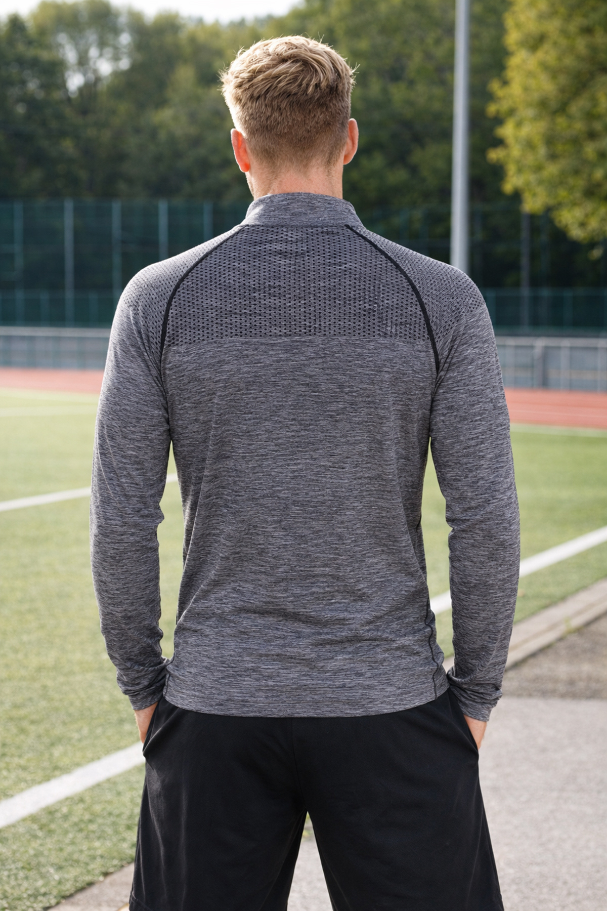 MioFit Erkek Ultimate Fermuar Yakalı Uzun Kollu Dikişsiz Spor Tişört görsel 2
