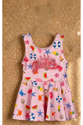Elayza SUMMER BASKILI KENDİNDEN KÜLOTLU ETEKLİ MAYO