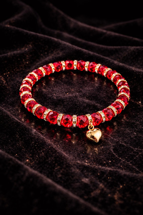 LuneraBag Parlak Yakut Kırmızı Taşlı Premium Kadın Bileklik