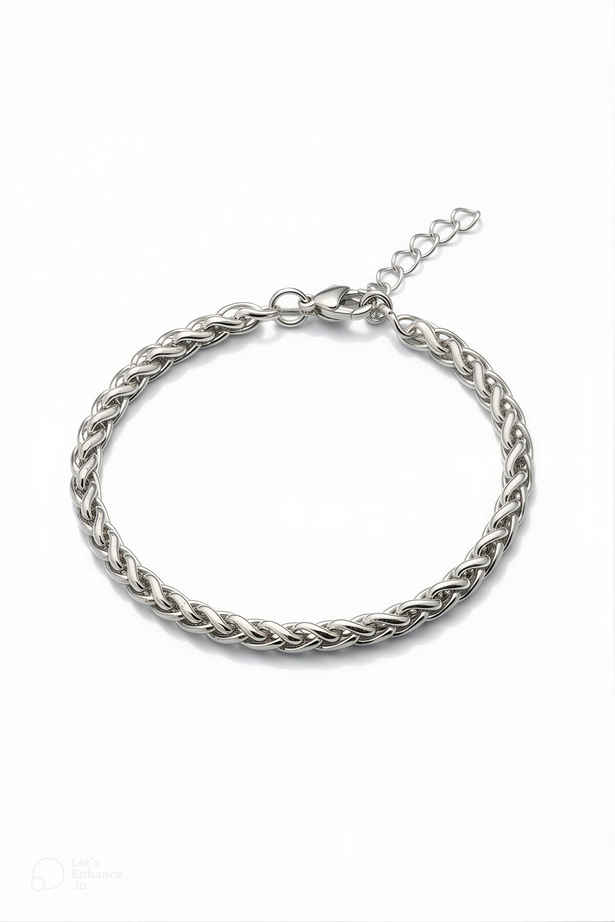 Twist Knit Chain Mens Steel Bracelet – Adjustable