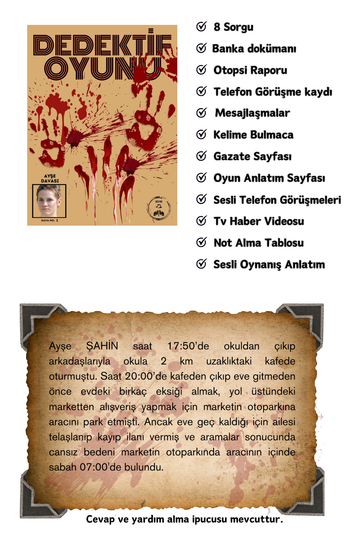 Suçlu Kim Dedektiflik Suç Çözümleme-suçluyu Bulma-dedektif Oyunu-cinayet Çözme-dedektif Oyunu-kutu Oyunu fotoğrafı 2 (önizleme)