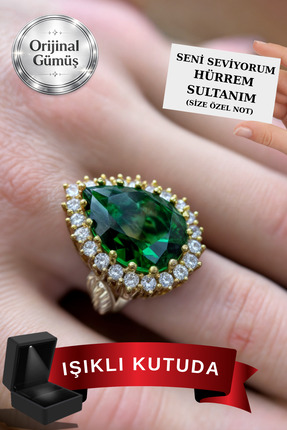CARAT STONE IŞIKLI KUTUDA 925 ayar gümüş Hürrem Sultan Yüzük