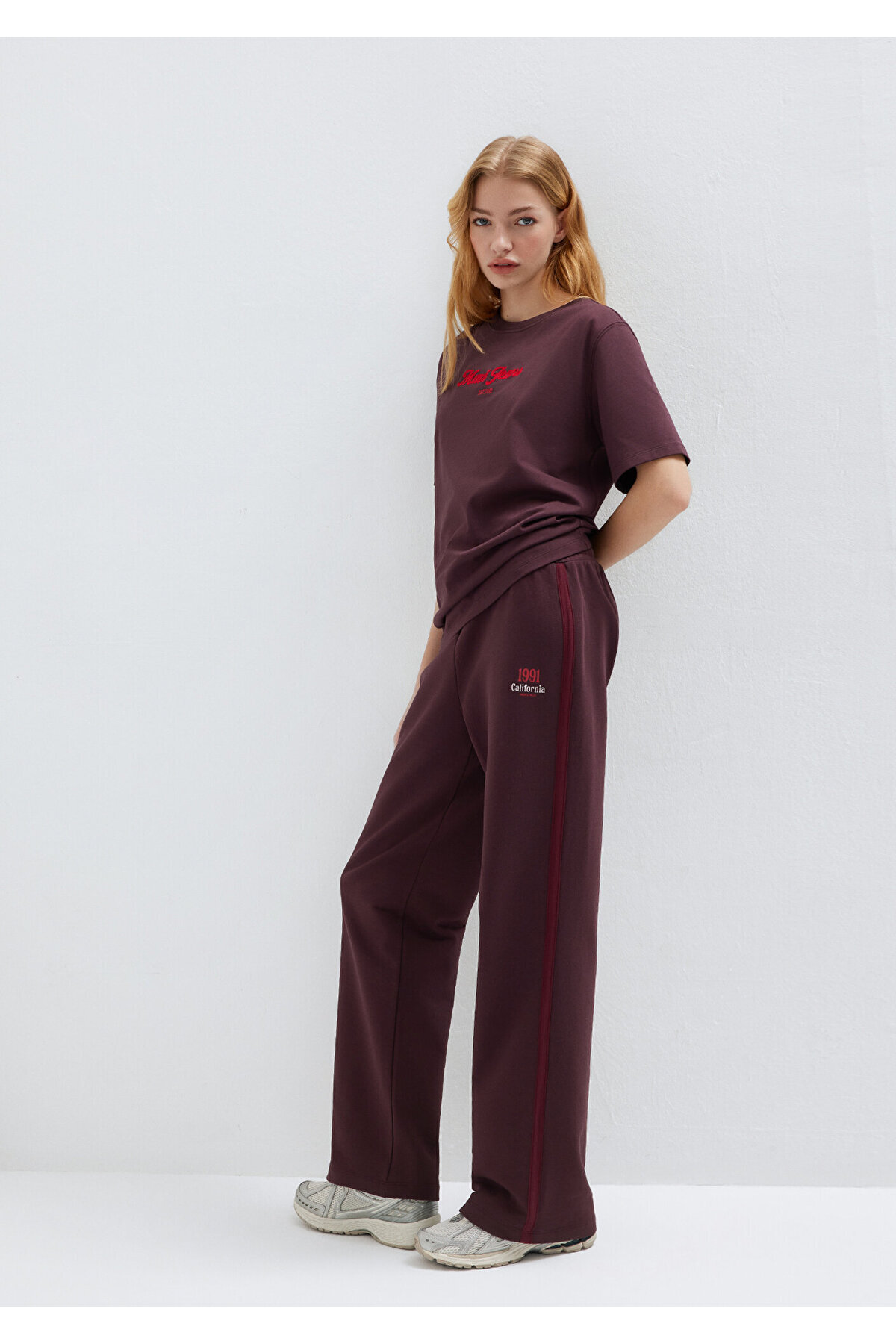 Mavi  California Baskılı Bordo Eşofman Altı 1011201-70223 - Görsel 4