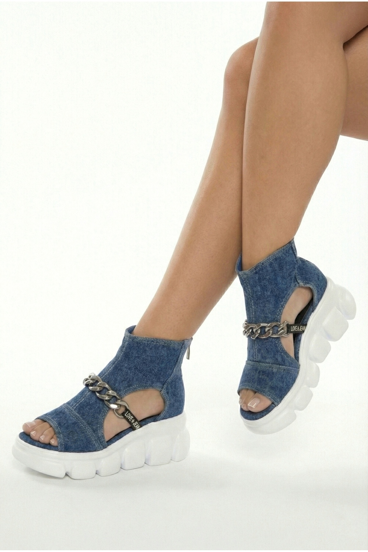 pangolix  Kadın Kot Sandalet - Görsel 4