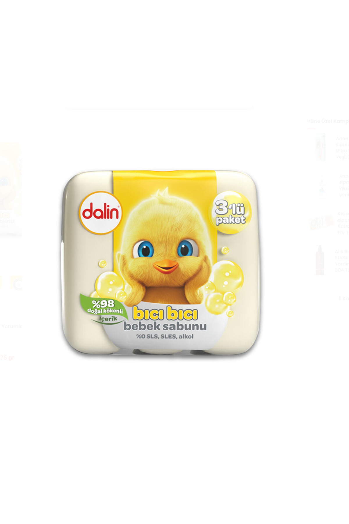 Dalin Klasik Bebek Sabunu Bıcı Bıcı 3x75 gr fotoğrafı 2 (önizleme)