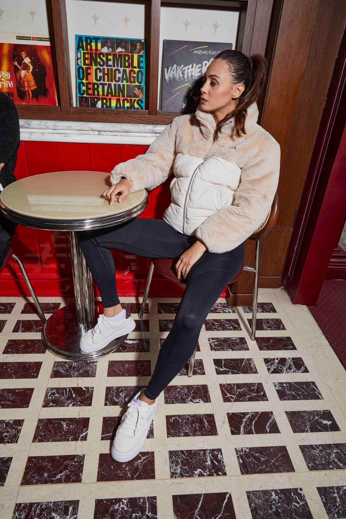 Kappa  Elena Kadın Ekru Regular Sherpa Mont - Görsel 2