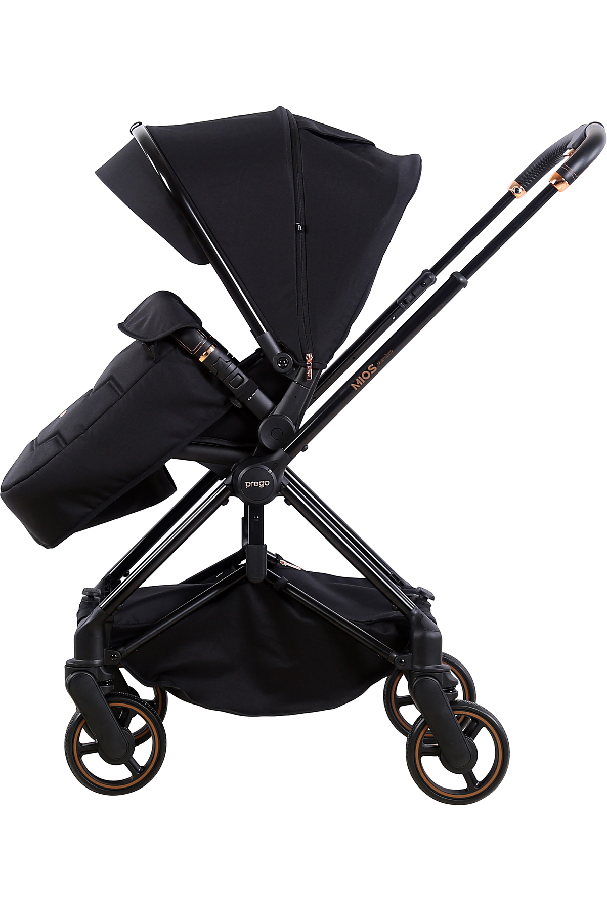 Prego Mios Premium Koldan Çift Yönlü Travel Sistem Bebek Arabası Siyah 2099 fotoğrafı 2 (önizleme)