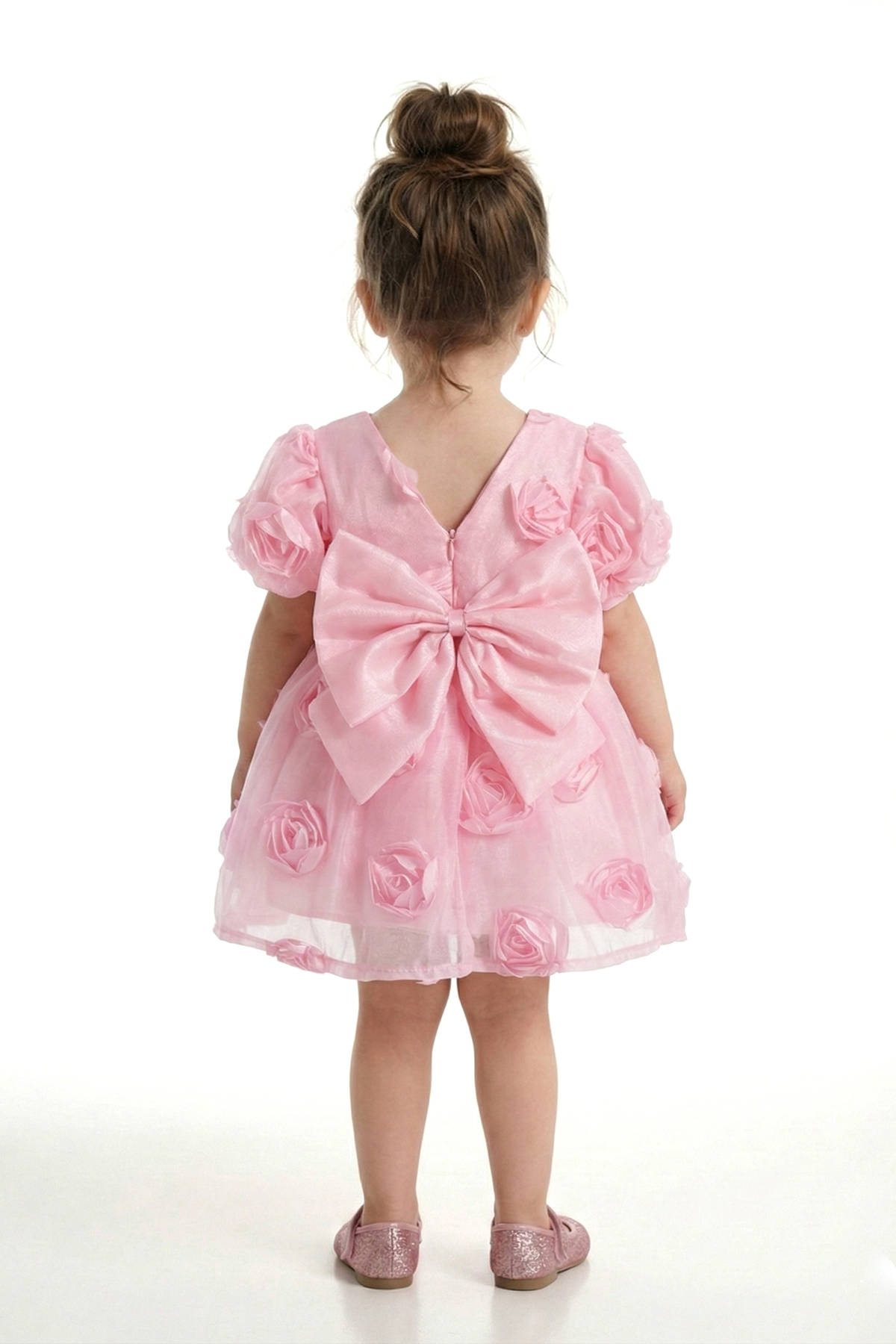 Baby Animals Kız Bebek Kız Çocuk Doğum Günü Parti Düğün Elbise Kısa Kol Tüllü Tütülü Tütü Astarlı fotoğrafı 3 (önizleme)