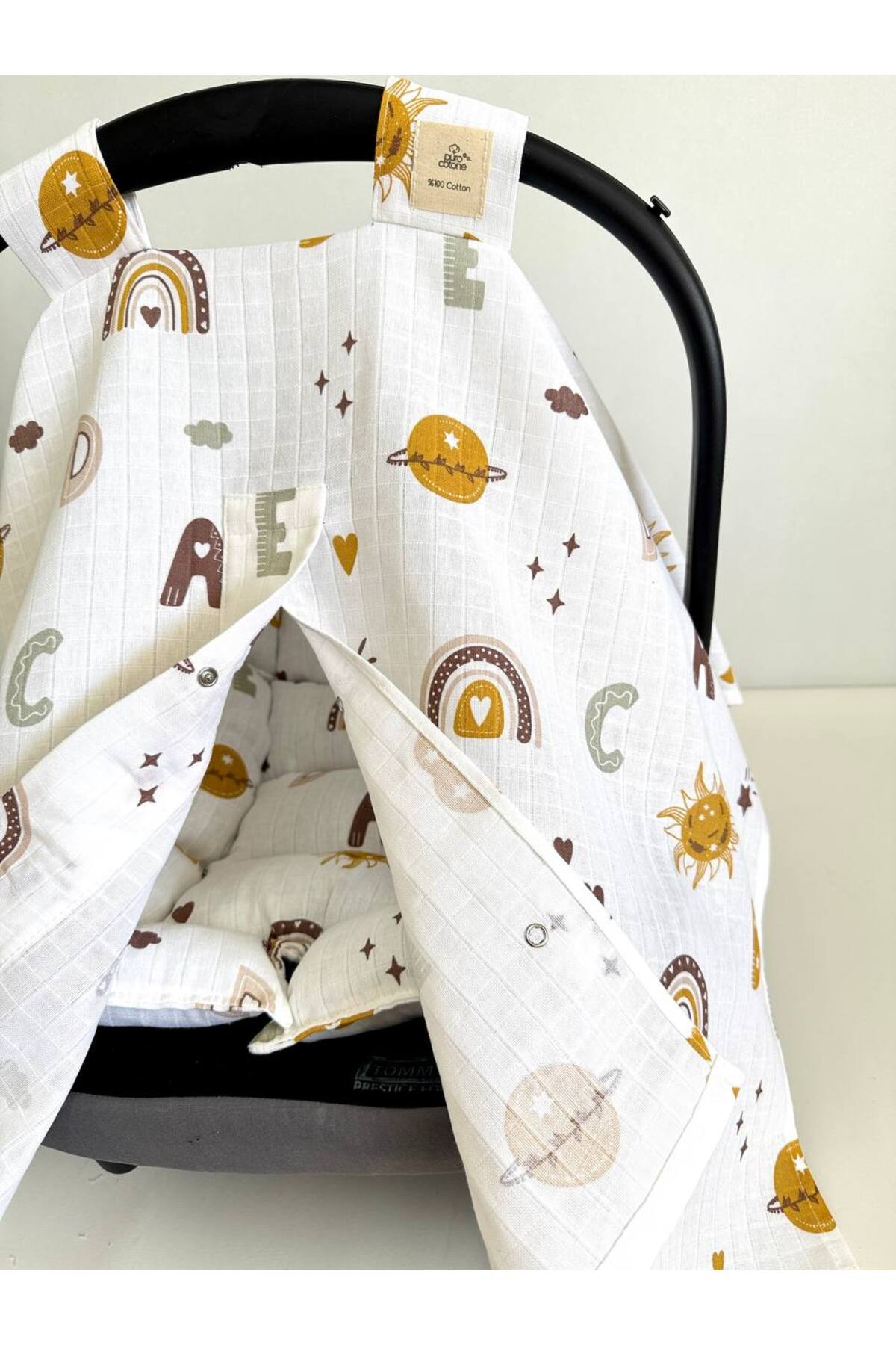 Puro Cotone Bebek Puset Örtüsü Ve Minderi Alfabe fotoğrafı 4 (önizleme)