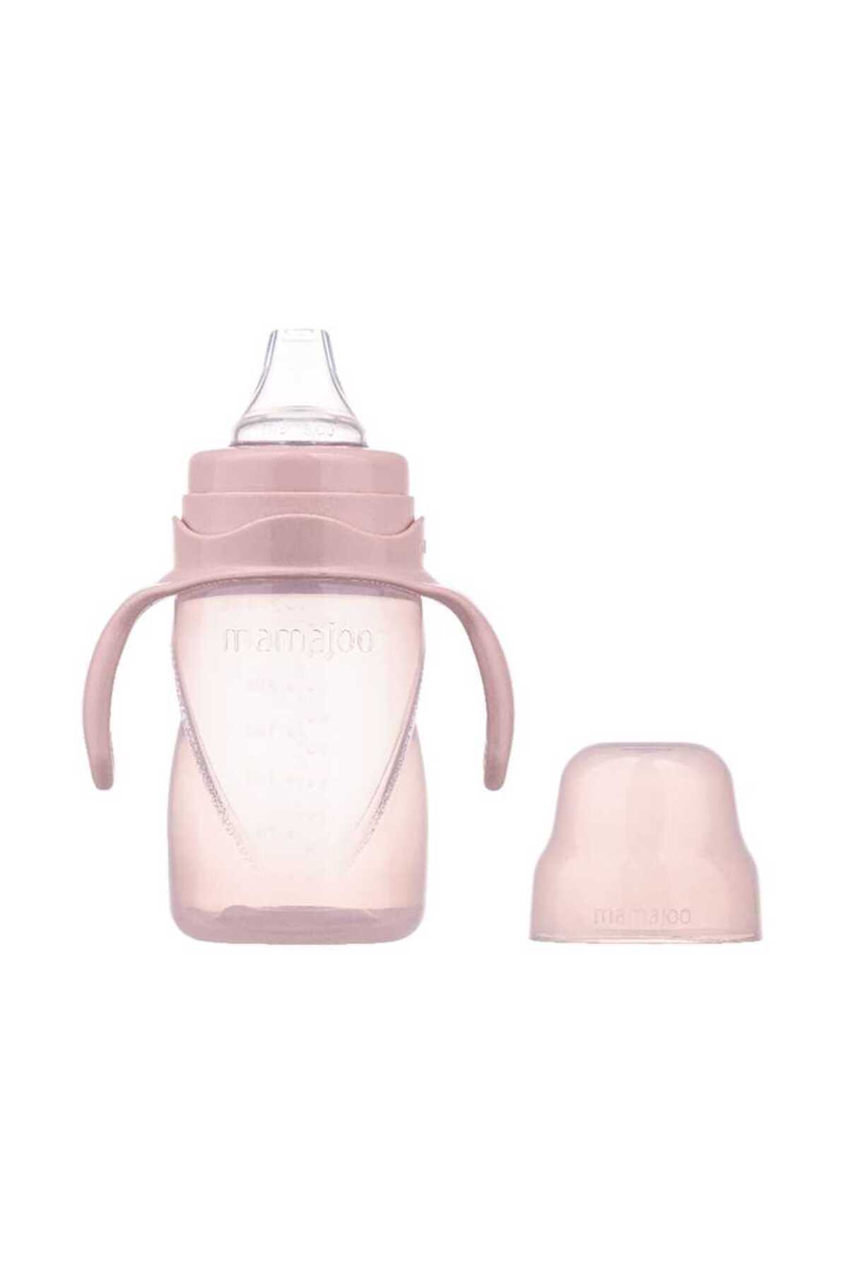 Mamajoo Antikolik Akıtmaz Alıştırma Bardağı 270 ml & İkili Ergonmik Beslenme Kaşığı - Powder Pink fotoğrafı 4 (önizleme)