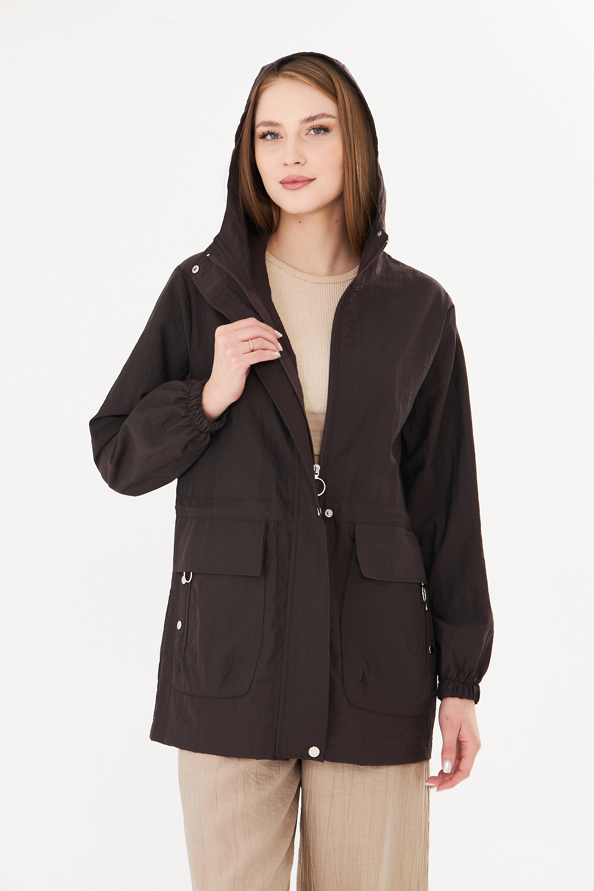 PIQUE  KADIN YAĞMURLUK Beli Ayarlanabilir Kapüşonlu Yağmurluk - Görsel 5