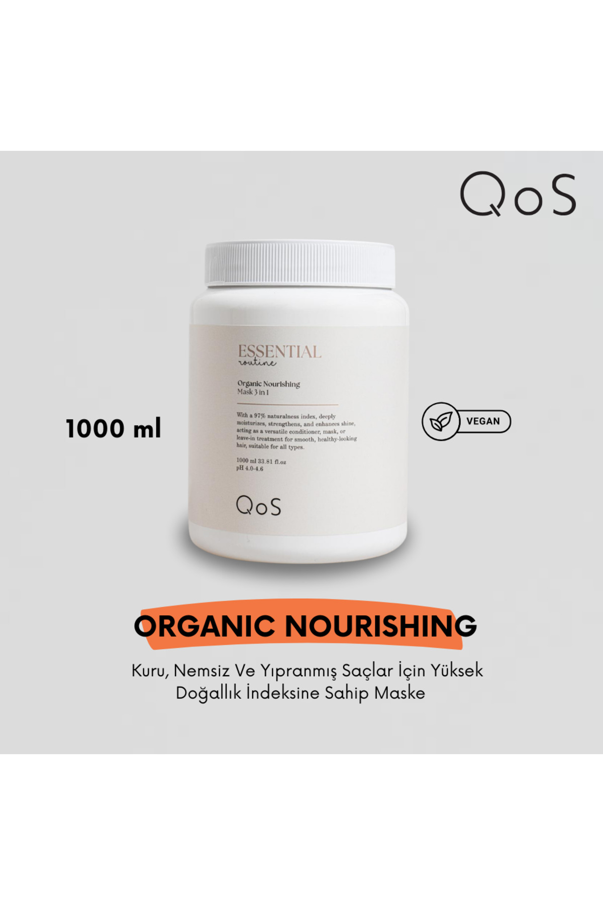QOS Essential Routine Organic Nourishing Nemlendirici Maske 1000ML