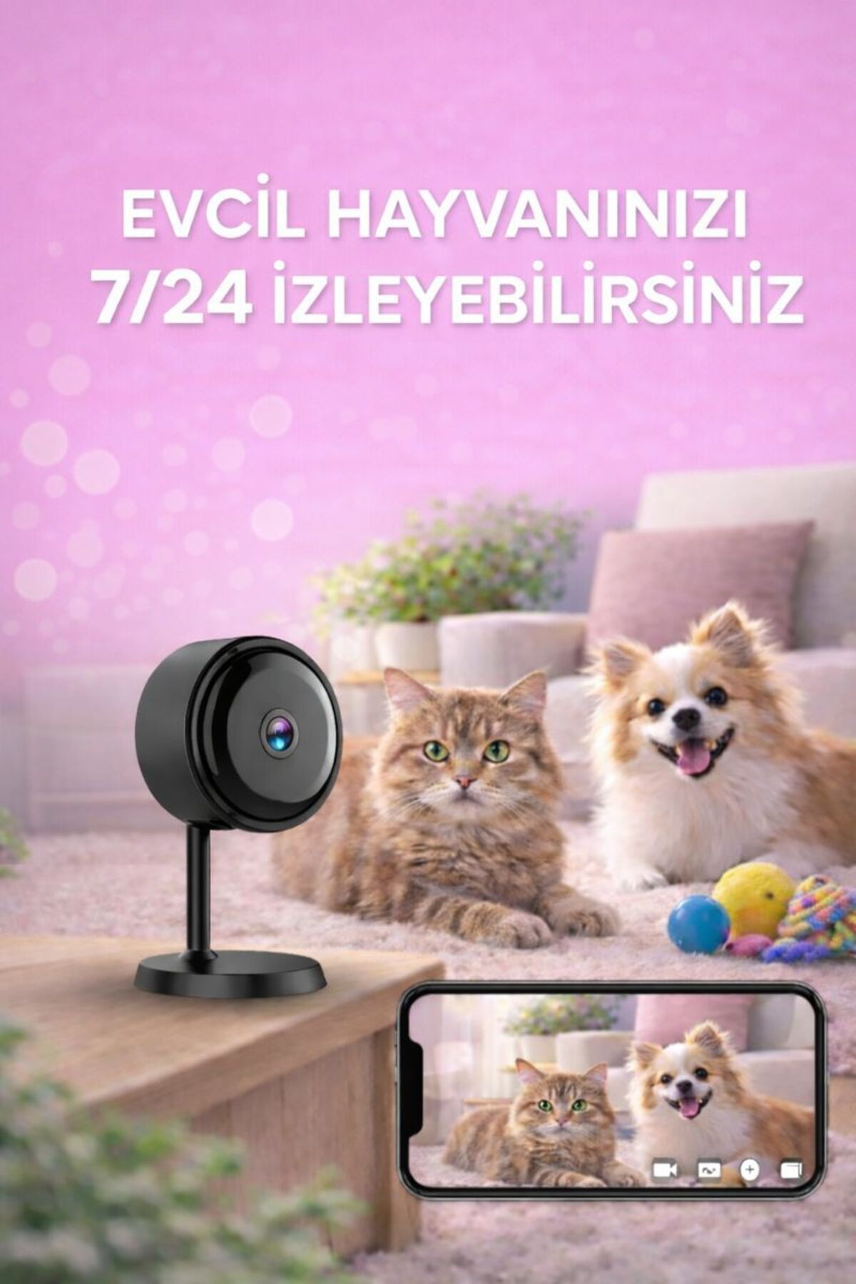 Venas Wİ-Fİ Mini Güvenlik Kamerası Bebek Evcil Hayvan Yaşlı Bakım İçin Gece Görüşlü fotoğrafı 2 (önizleme)