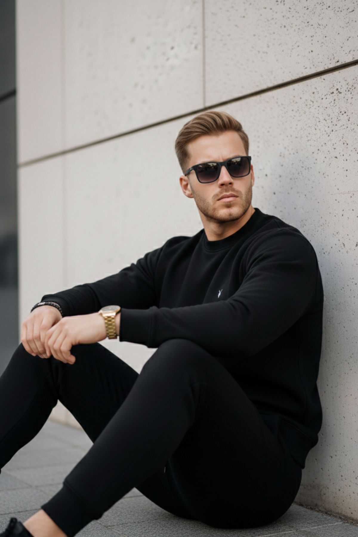 COMBİNE MİCHAİL  Siyah Renk Basic Bisiklet Yaka Relaxed Regular Erkek Sweatshirt - Görsel 7