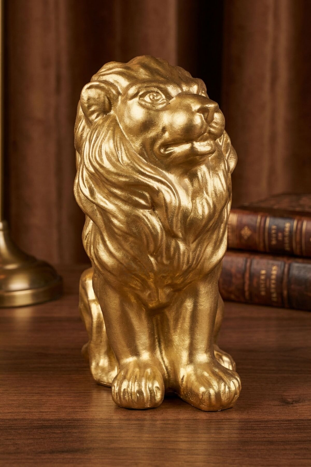 Trinket Decorative Object Sculpture Trinket Lion Trinket Decorative Ornament Gold Color Model 2