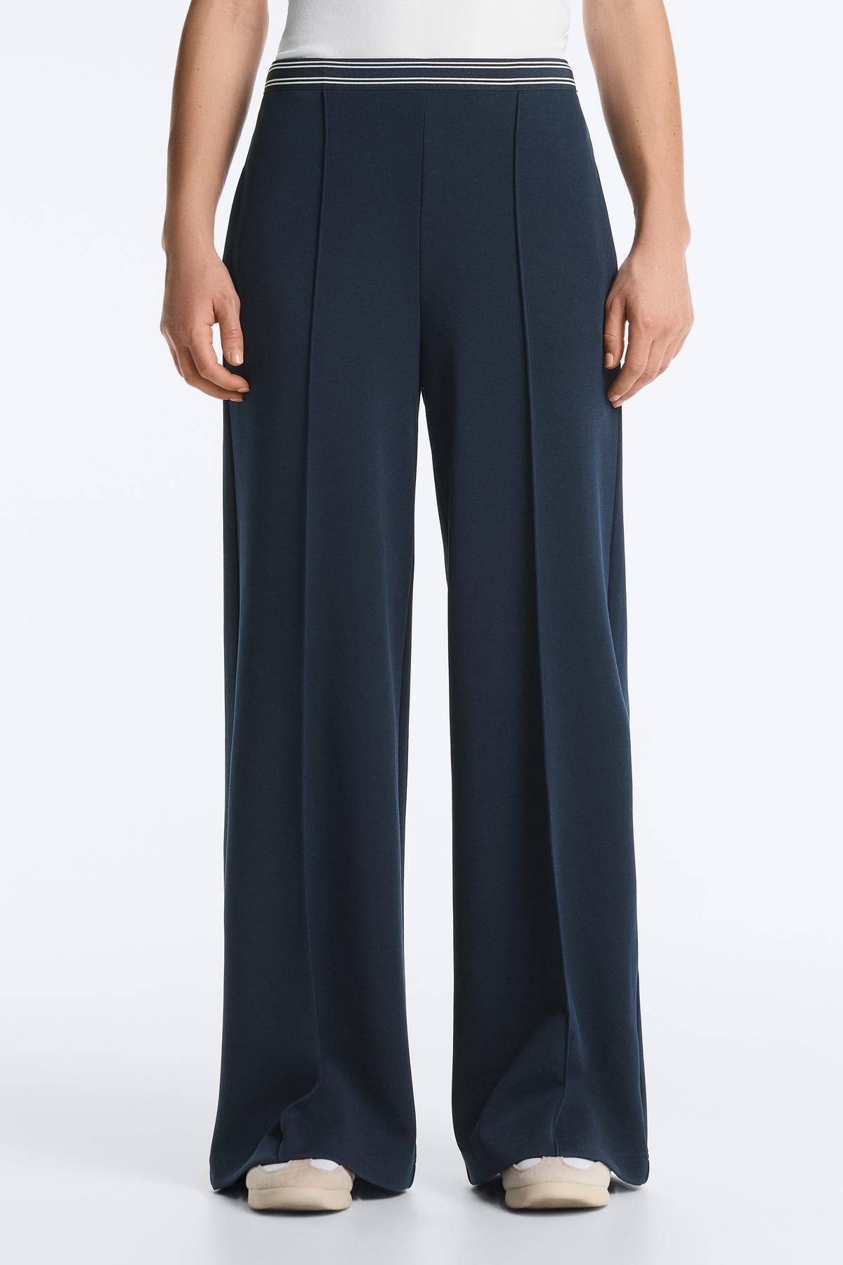 Oysho  Kontrast Piping Pamuklu Pikeli Düz Paça Pantolon