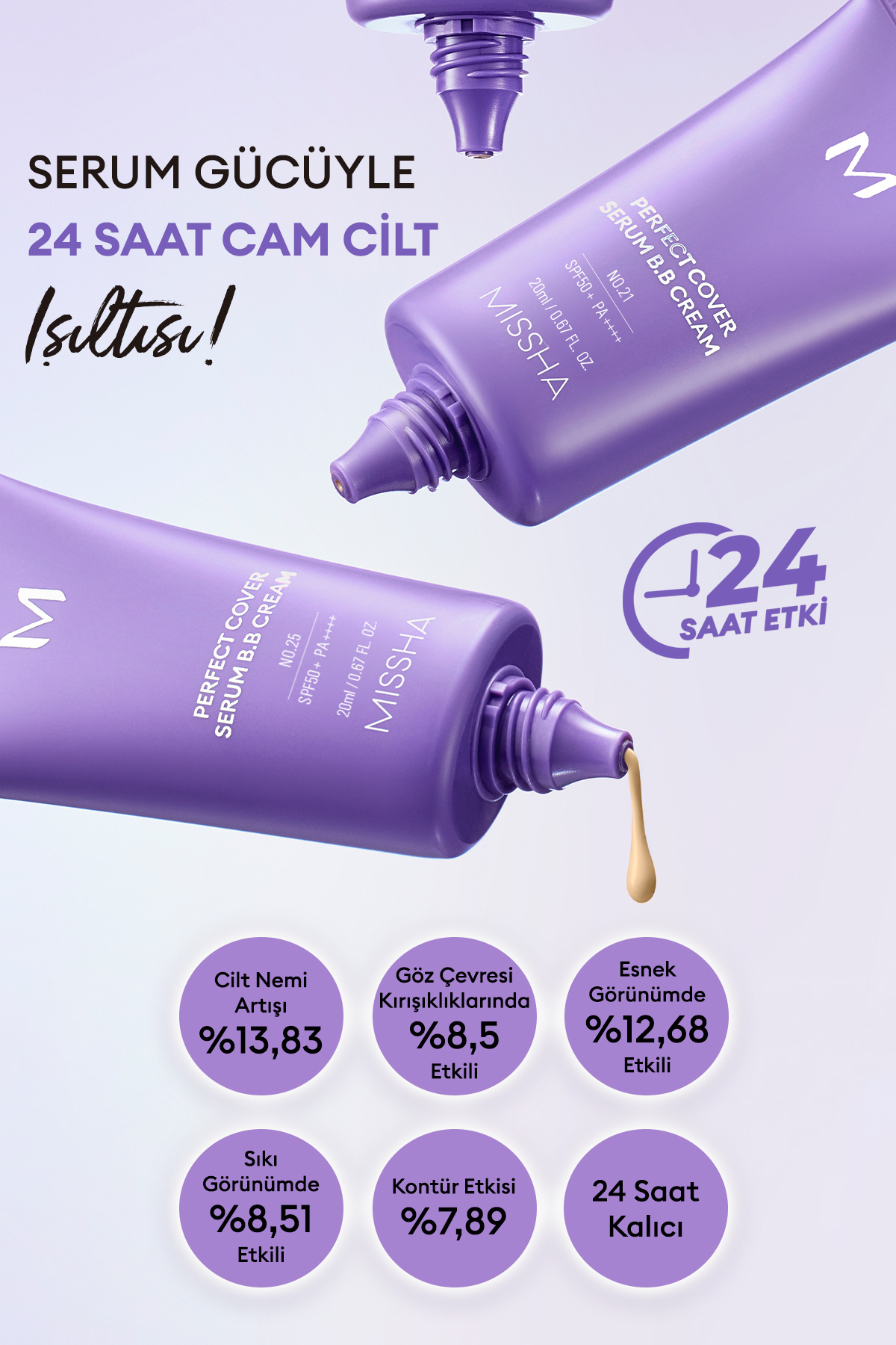 سرم کرم BB M Perfect Cover SPF50+/PA++++ شماره 21 با خاصیت ضد پیری و ایجاد ظاهری درخشان