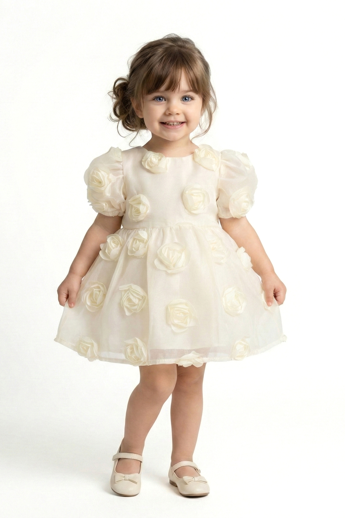 Baby Animals Kız Bebek Kız Çocuk Doğum Günü Parti Düğün Elbise Kısa Kol Tüllü Tütülü Tütü Astarlı fotoğrafı 4 (önizleme)