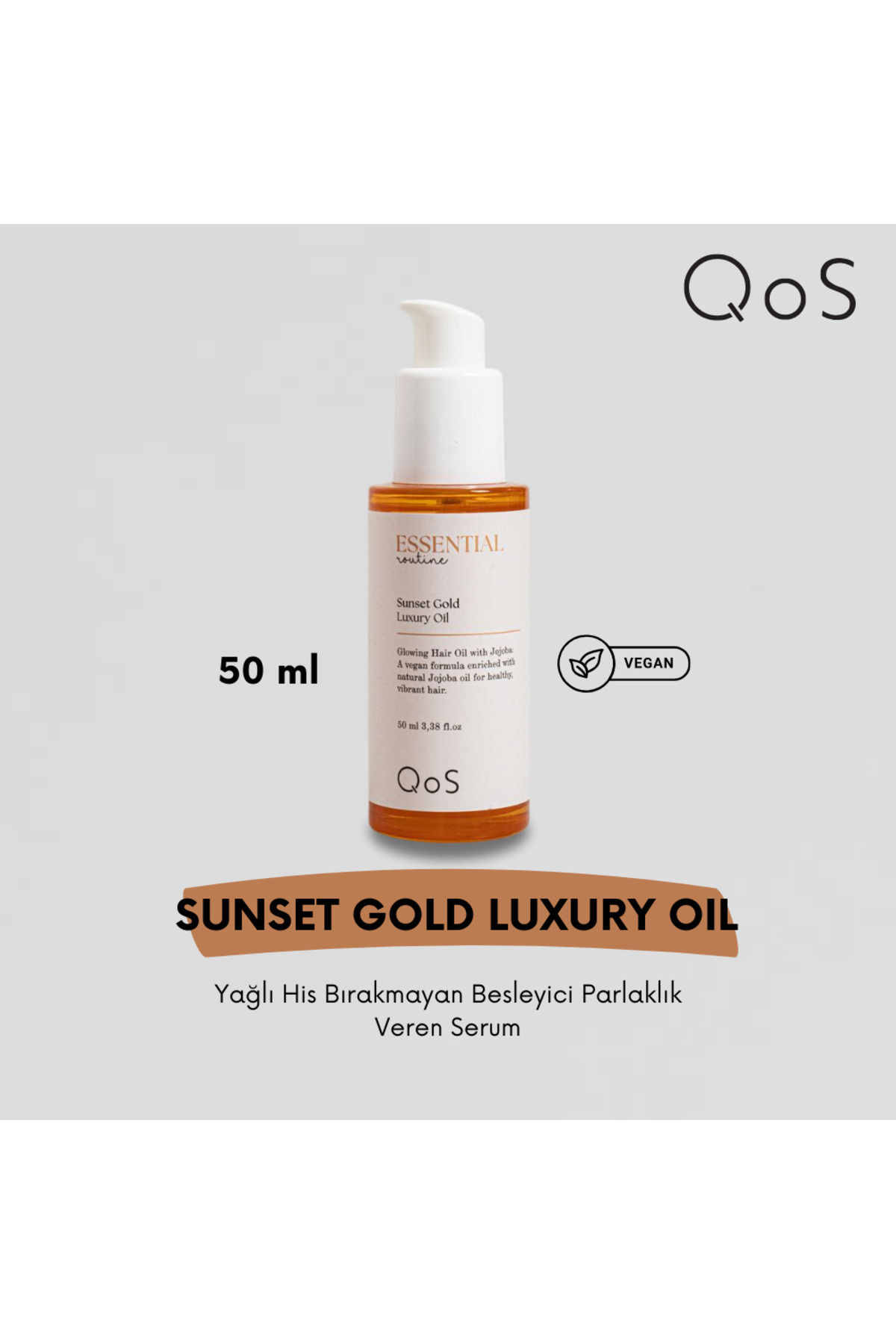 QOS Essential Routine Sunset Gold Luxury Saç Bakım Serum 50ML — Ser5678