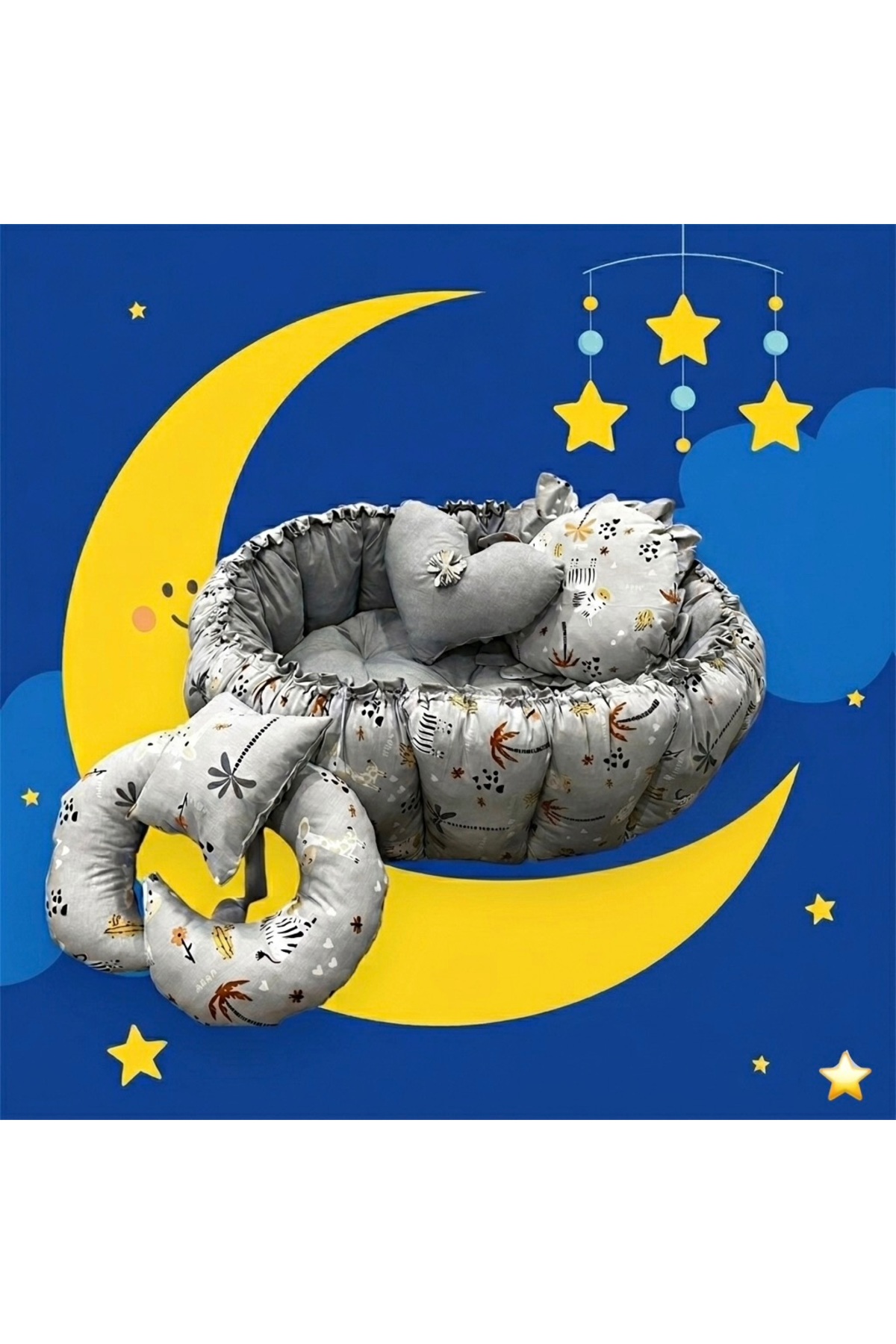 GÖKDAĞ BEDDING Babynest Yuvarlak Uyku Yuvası Emzirme Yastığı ve Süs yastıkları fotoğrafı 2 (önizleme)