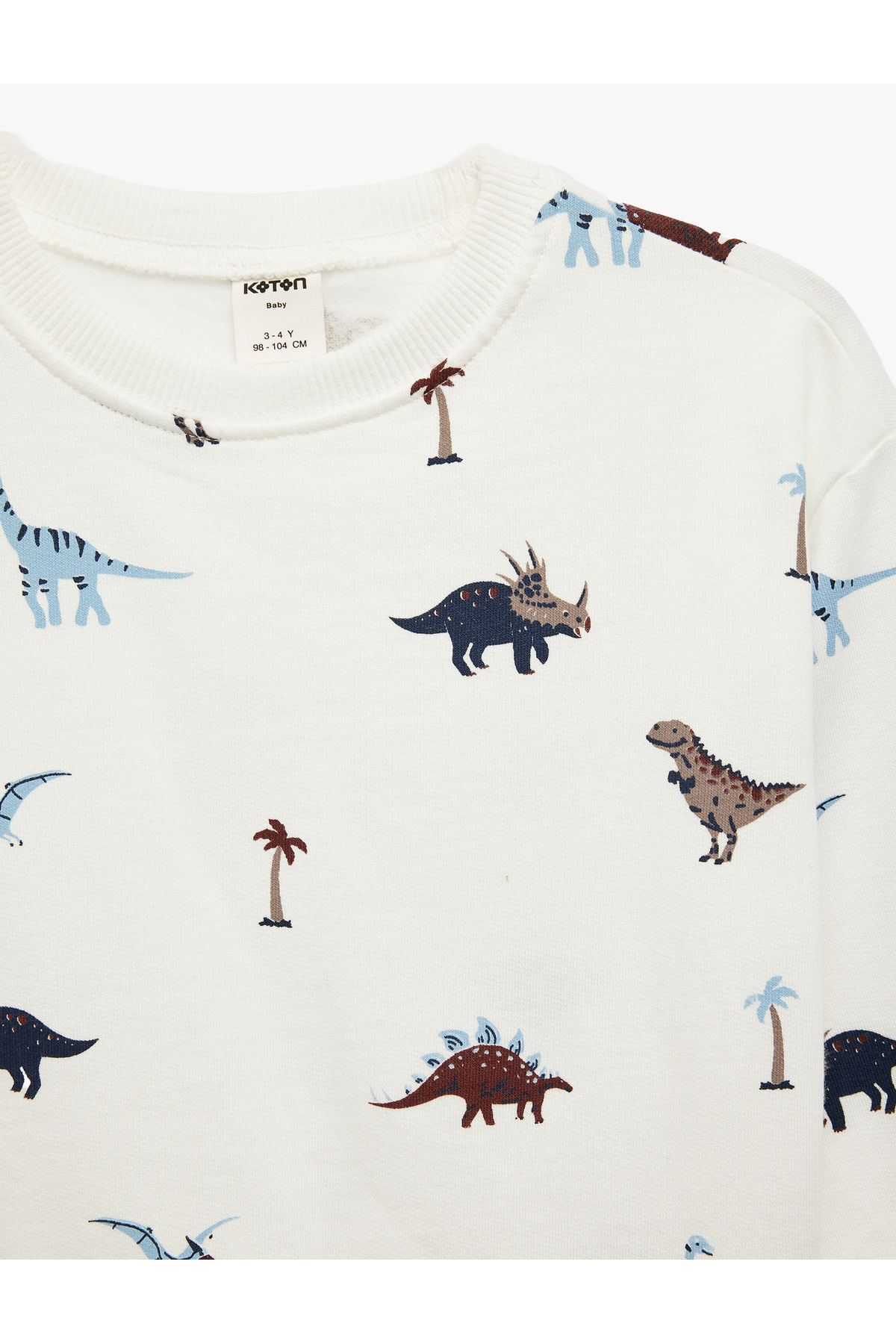 Koton Pamuklu Uzun Kollu Bisiklet Yaka Dinozor Baskılı Sweatshirt fotoğrafı 6 (önizleme)