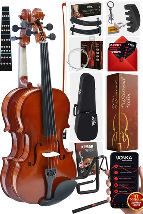 Midex Cvl-744-stys Profesyonel 4/4 Full Keman Seti (YASTIK STAND SUSTURUCU RE...