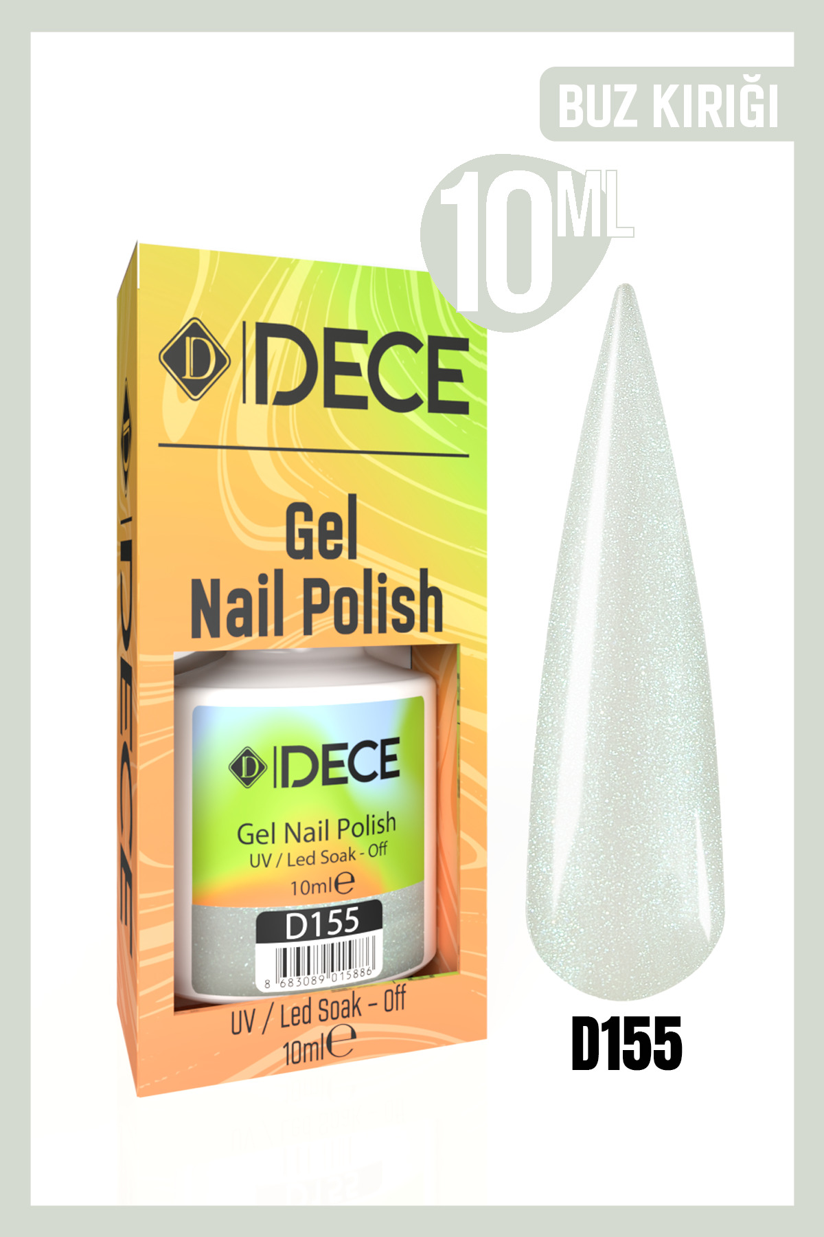 Kalıcı Oje UV LED D155 (SİMLİ SERİ) 10ml — سفید 8683089014038801