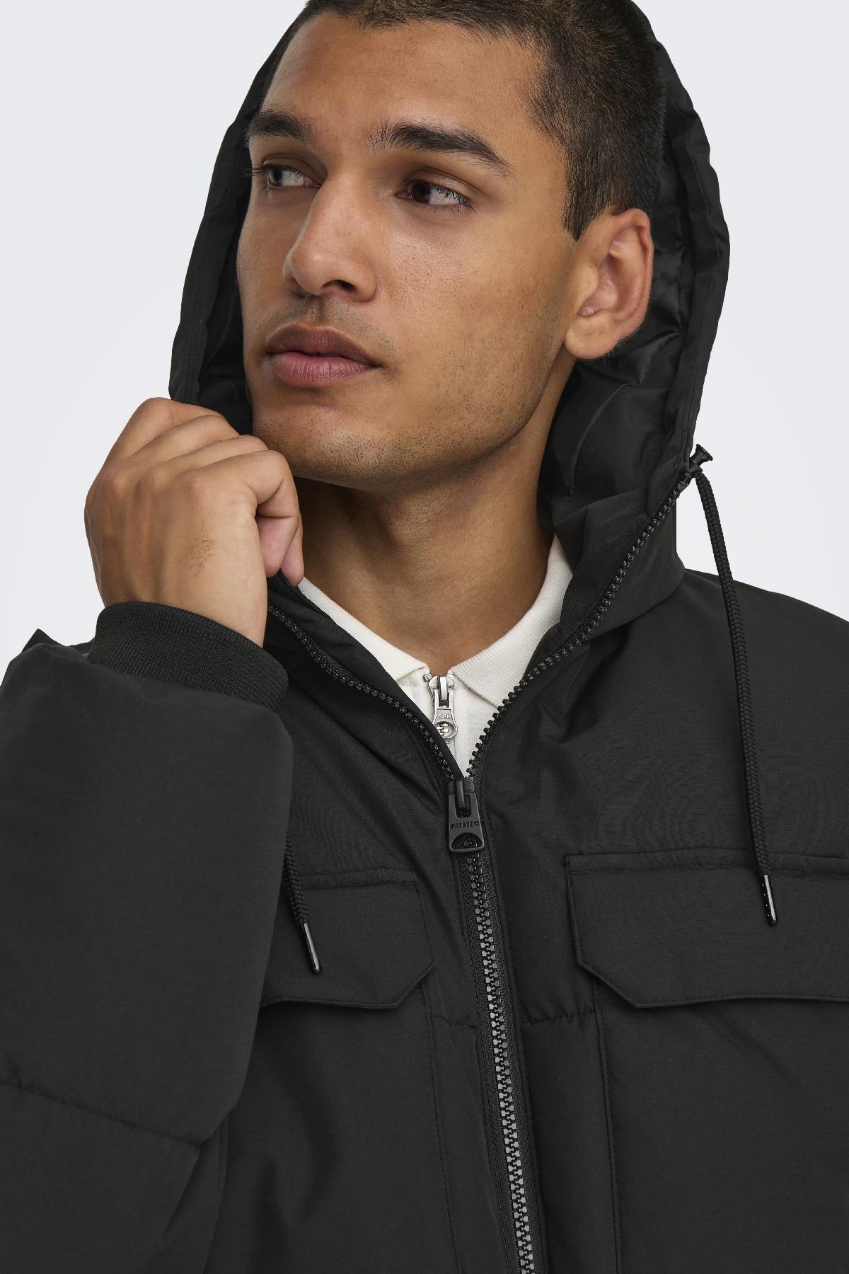 کاپشن مردانه هودی | آنلی اند سانز Only & Sons TYC8E2129EAB09F403 BG - تصویر 5