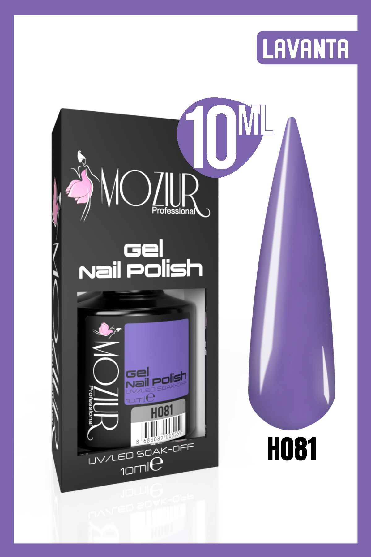 MOZIUR Kalıcı Oje Uv Led H081 (MOR SERİSİ) 10ml — بنفش 8683089004750