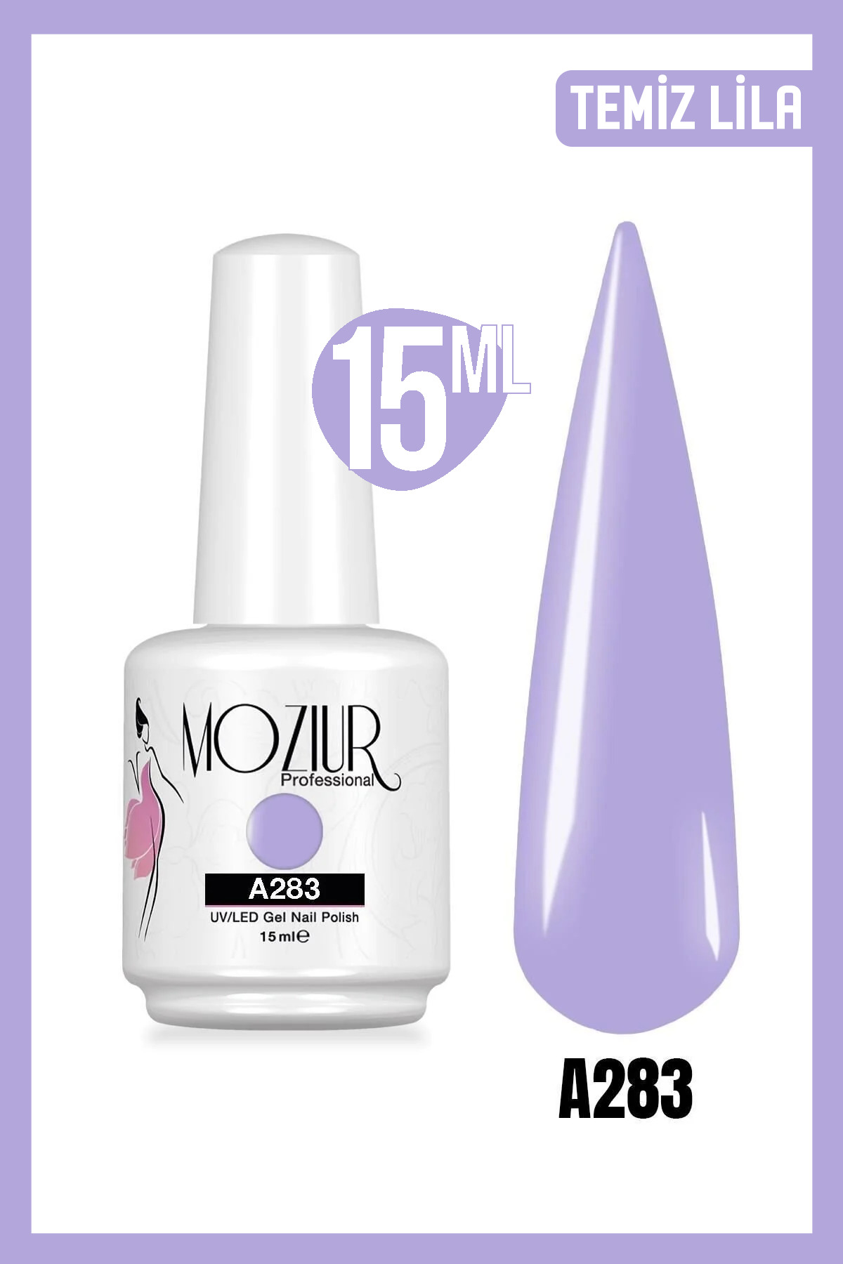 Kalıcı Oje UV Led A283 (MOR SERİSİ) 15ml — بنفش 8683089009045