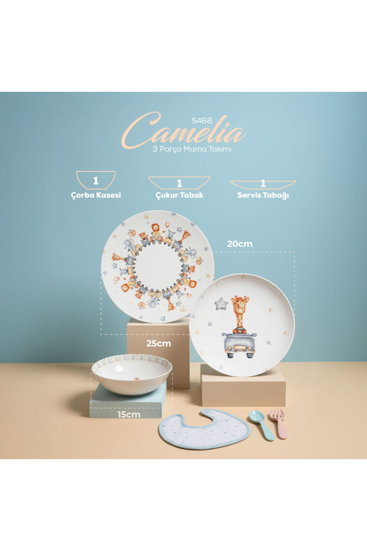 Güral Porselen Camelia 3 Parça Mama Takımı 5468 fotoğrafı 4 (önizleme)