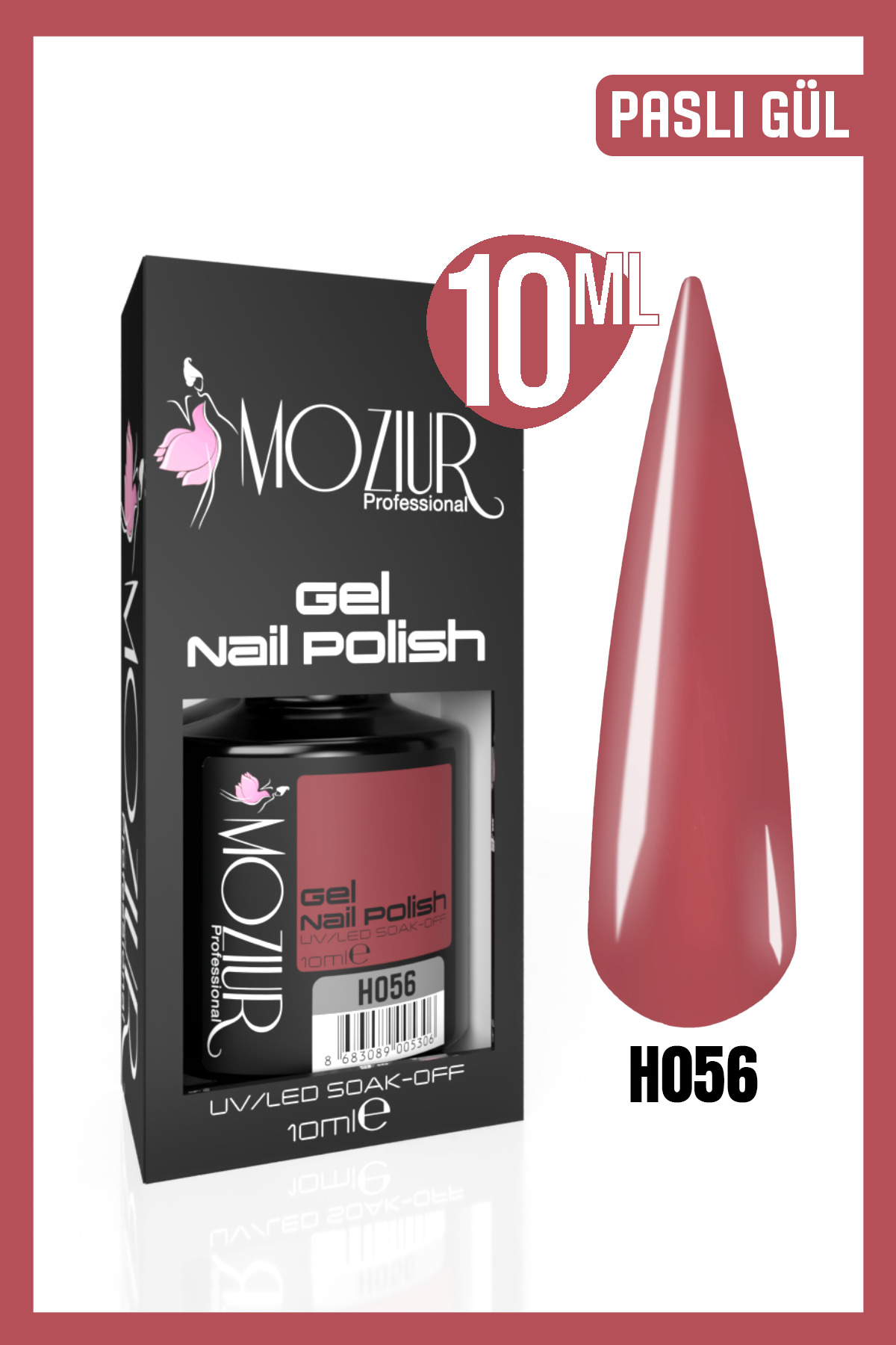 MOZIUR Kalıcı Oje UV Led H056 (ARA RENK) 10ml — رنگارنگ 8683089004750