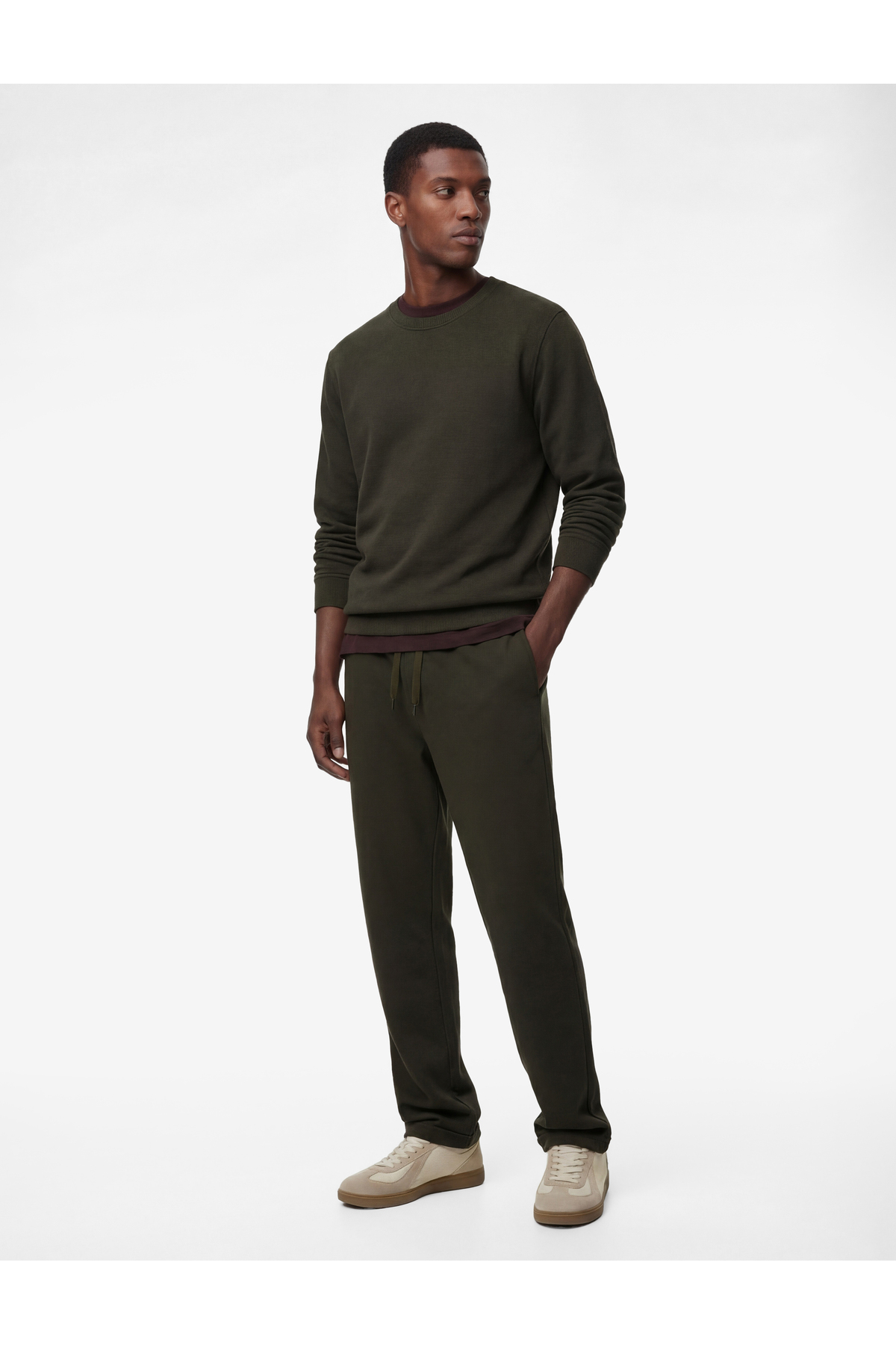 Straight Fit Cepli Duble Paça Beli Bağcıklı Pantolon — سبز 6SAM40012HK — تصویر 2 از 5