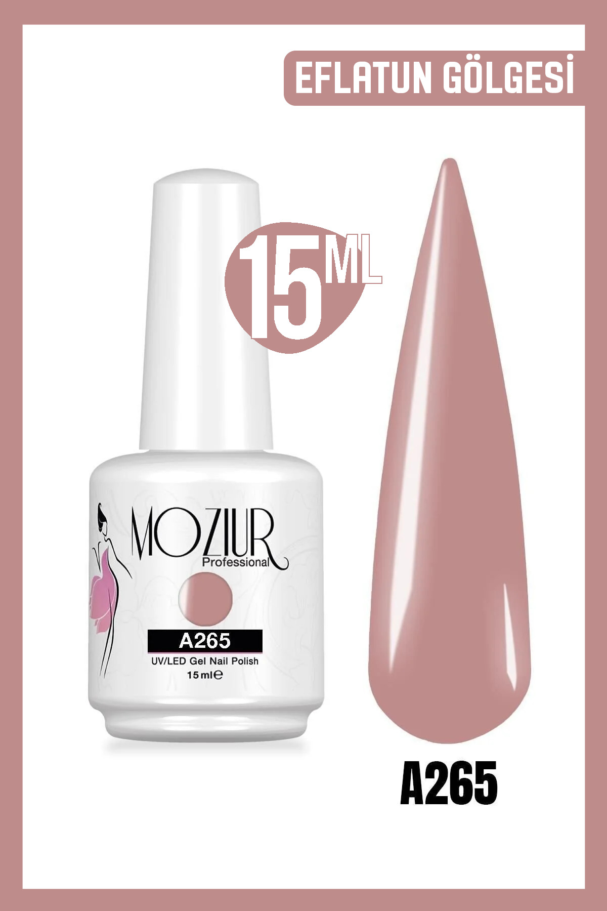 MOZIUR لاک ناخن دائمی UV LED A265 (سری NUDE) 15 میلی لیتر — تصویر 8683089009045