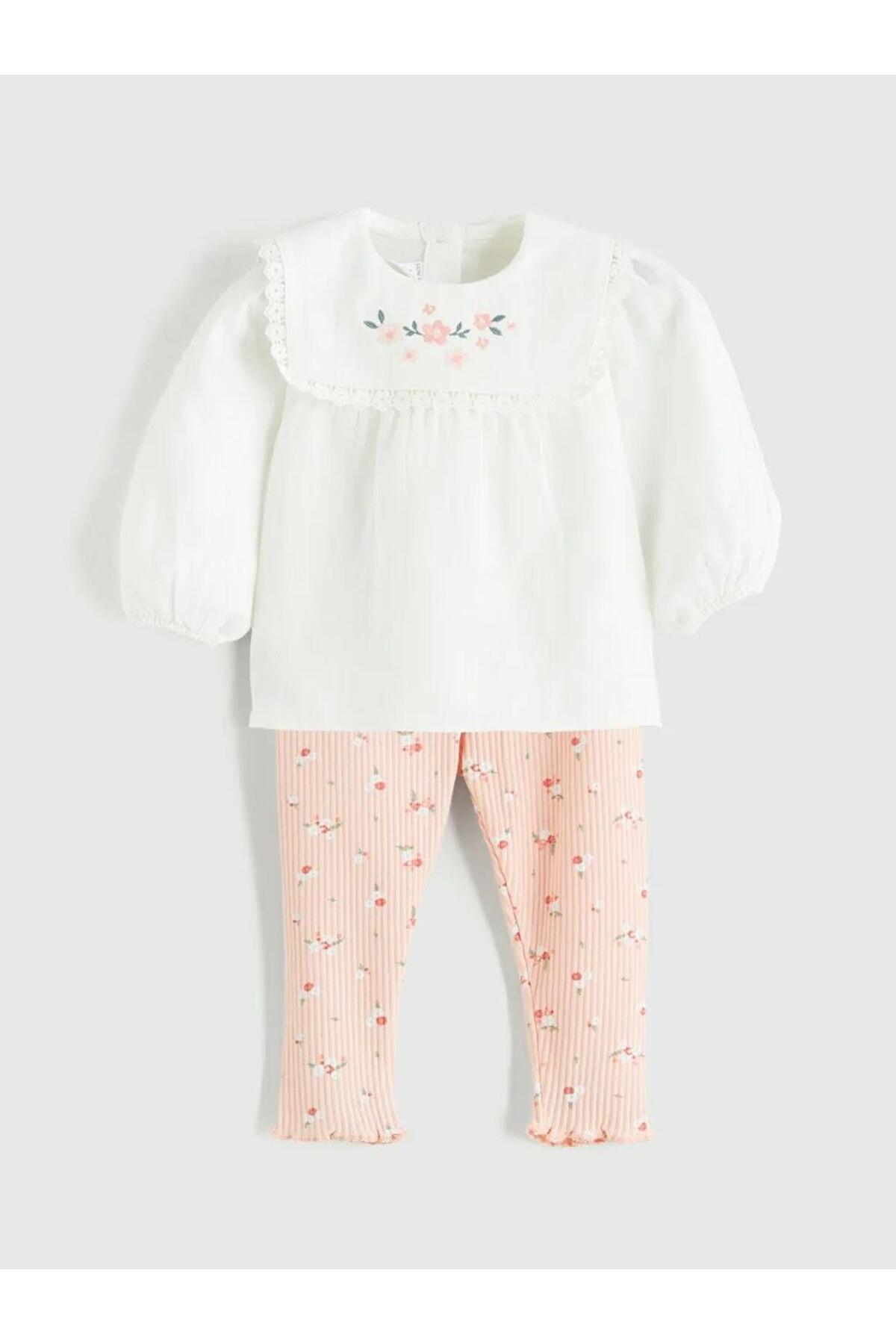 LC Waikiki Floral Baby Girl Blouse and Leggings (S6)